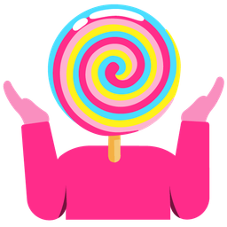 person shrugging and lollipop