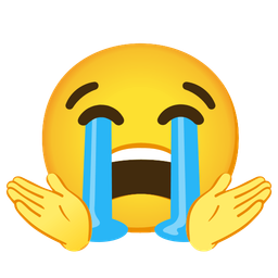 person shrugging and loudly crying face