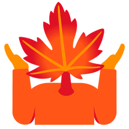 person shrugging and maple leaf