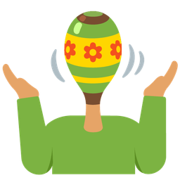 person shrugging and maracas