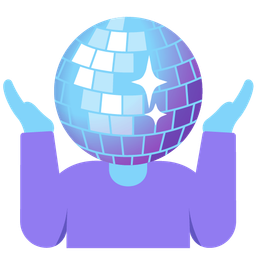 person shrugging and mirror ball