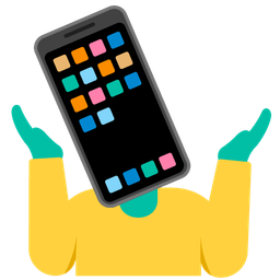 person shrugging and mobile phone