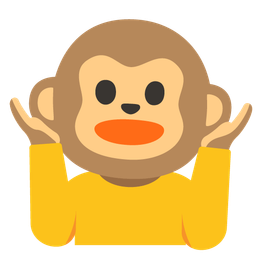 person shrugging and monkey face