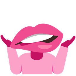 person shrugging and mouth