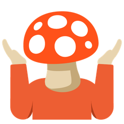 person shrugging and mushroom