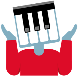 person shrugging and musical keyboard