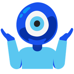 person shrugging and nazar amulet