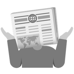 person shrugging and newspaper