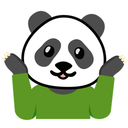 person shrugging and panda