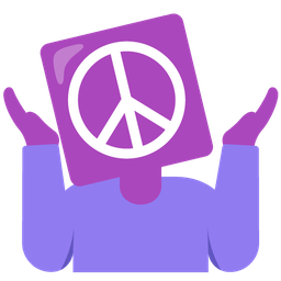 person shrugging and peace symbol
