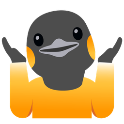person shrugging and penguin