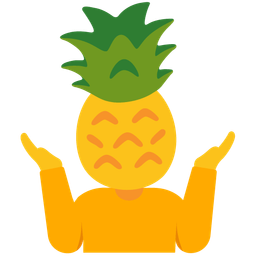person shrugging and pineapple