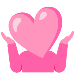 person shrugging and pink heart