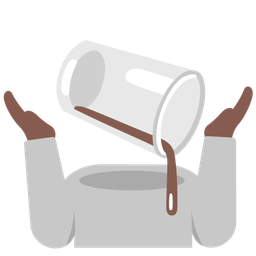 person shrugging and pouring liquid