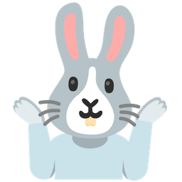 person shrugging and rabbit face