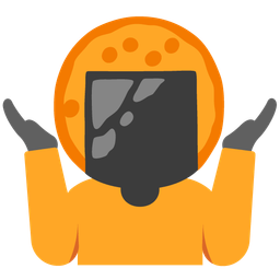 person shrugging and rice cracker