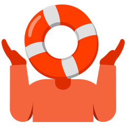 person shrugging and ring buoy