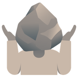 person shrugging and rock