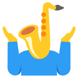 person shrugging and saxophone
