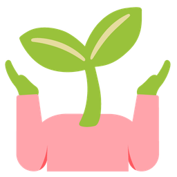 person shrugging and seedling