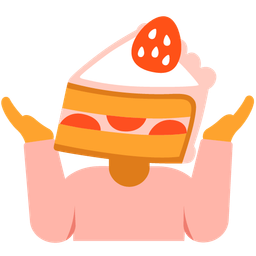 person shrugging and shortcake