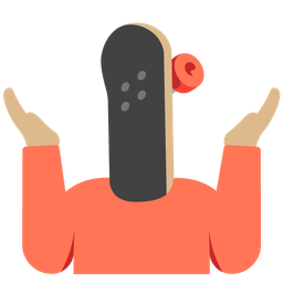 person shrugging and skateboard