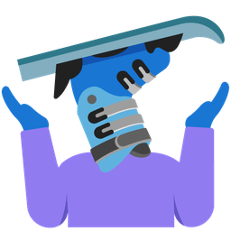 person shrugging and skis