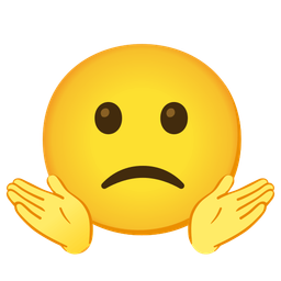 person shrugging and slightly frowning face