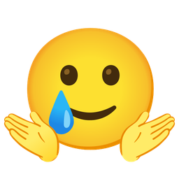Person shrugging and Smiling face with tear