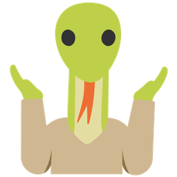 person shrugging and snake