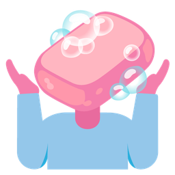 person shrugging and soap