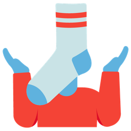 person shrugging and socks