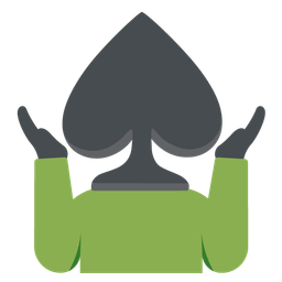 person shrugging and spade suit