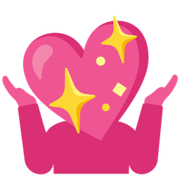 person shrugging and sparkling heart