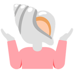 person shrugging and spiral shell