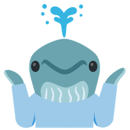 person shrugging and spouting whale
