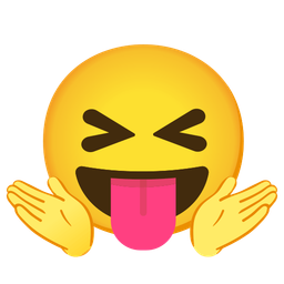 Person shrugging and Squinting face with tongue