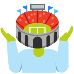 person shrugging and stadium