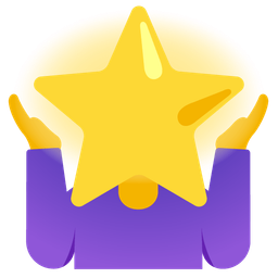 person shrugging and star