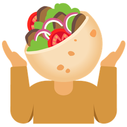 person shrugging and stuffed flatbread