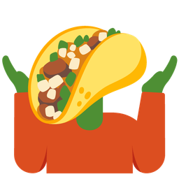 person shrugging and taco