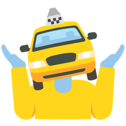 person shrugging and taxi