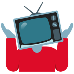person shrugging and television