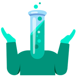person shrugging and test tube