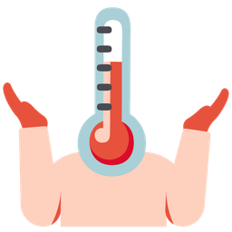 person shrugging and thermometer