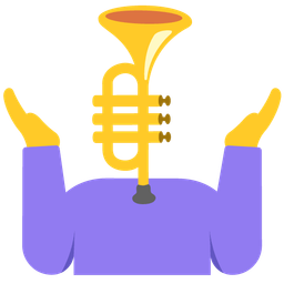 person shrugging and trumpet
