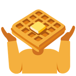 person shrugging and waffle