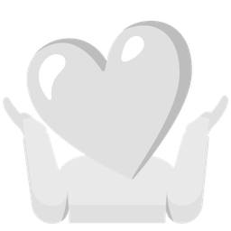 person shrugging and white heart