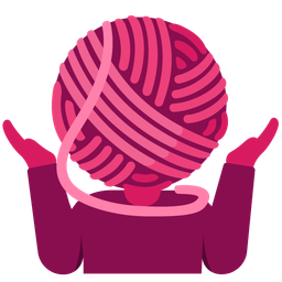 person shrugging and yarn