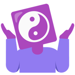 person shrugging and yin yang
